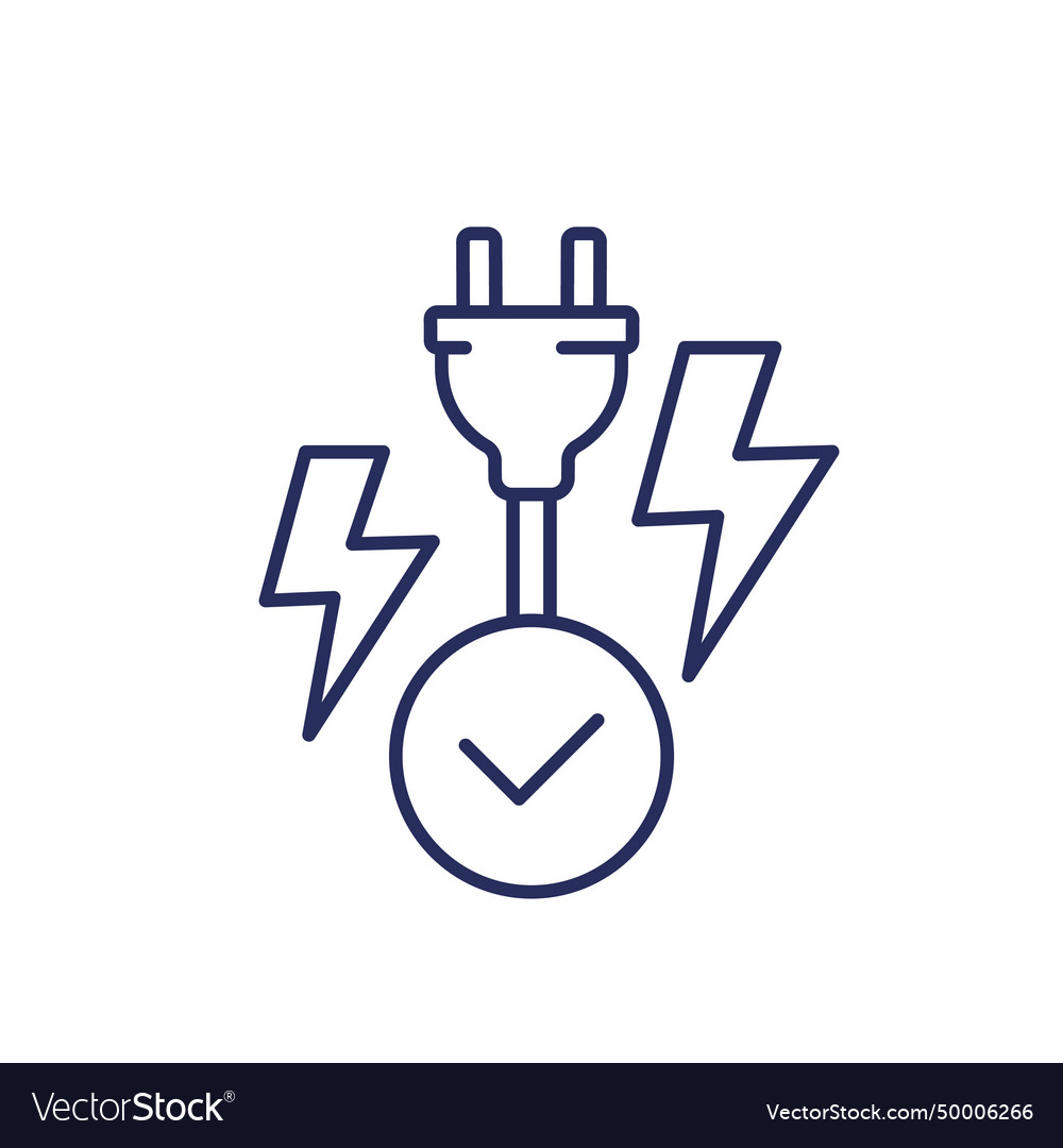 Electric plug electricity line icon Royalty Free Vector