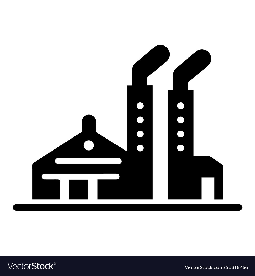 Factory flat icon isolated on white background Vector Image