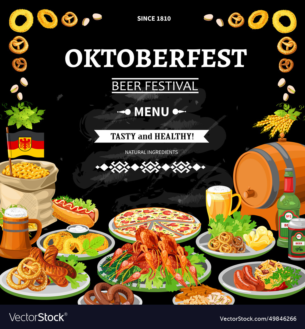 Deutsch oktoberfest chalkboard Menü flache Poster