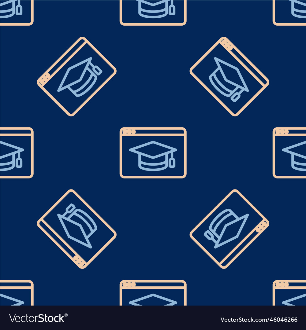 Linie Online-Bildung und Graduierung Icon isoliert Vector Image Linie Online-Bildung und Graduierung Icon isoliert