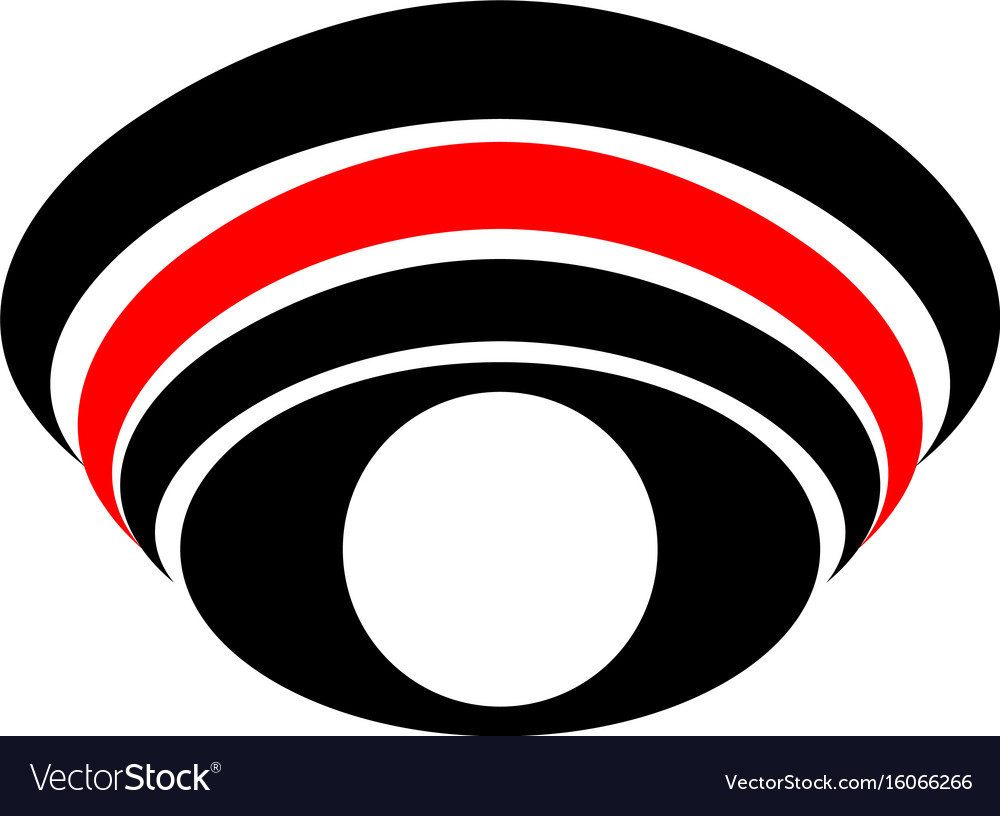 Logo symbol abstract eye with white pupil
