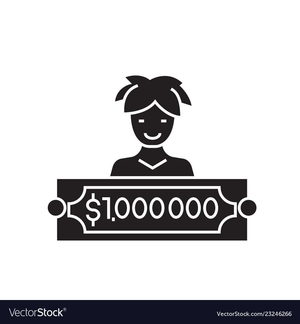 Million check black concept icon