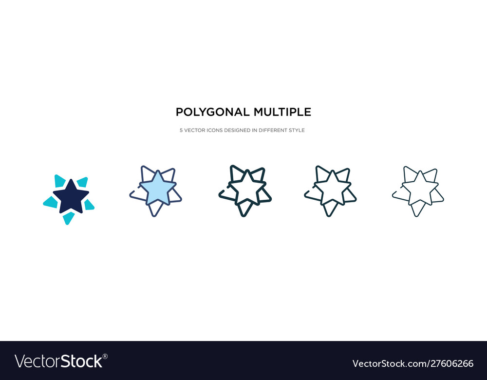 Polygonal multiple stars icon in different style