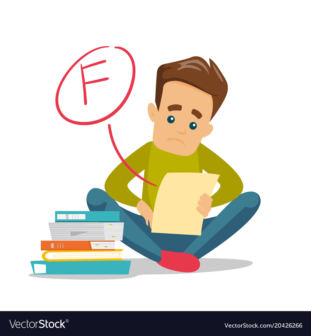 Worried Student Taking A Test