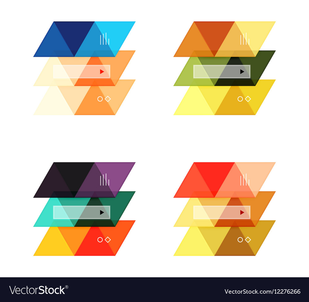 Set of blank geometric infographic web