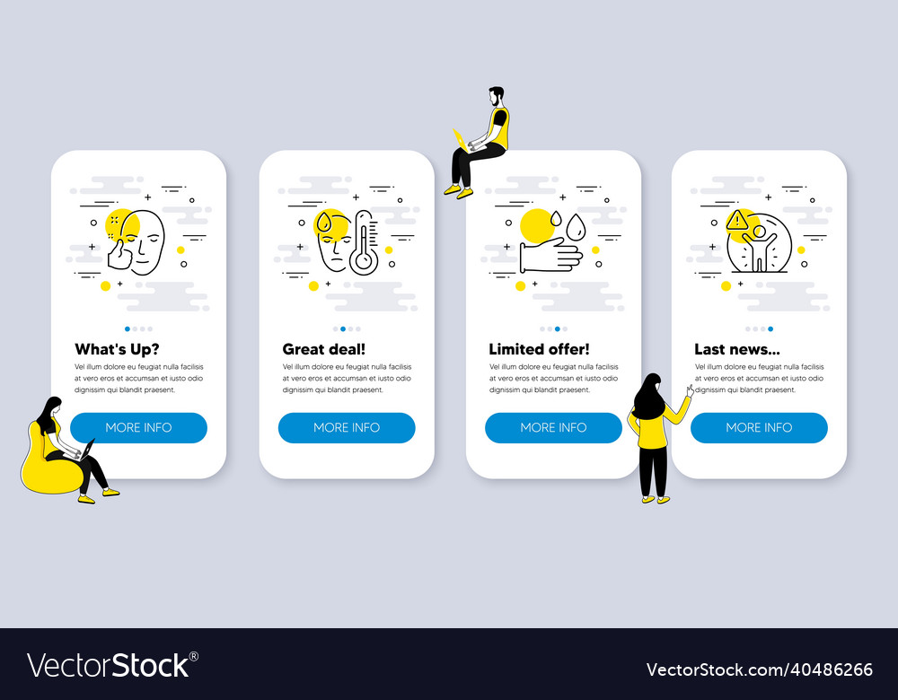 Set of medical icons related to fever