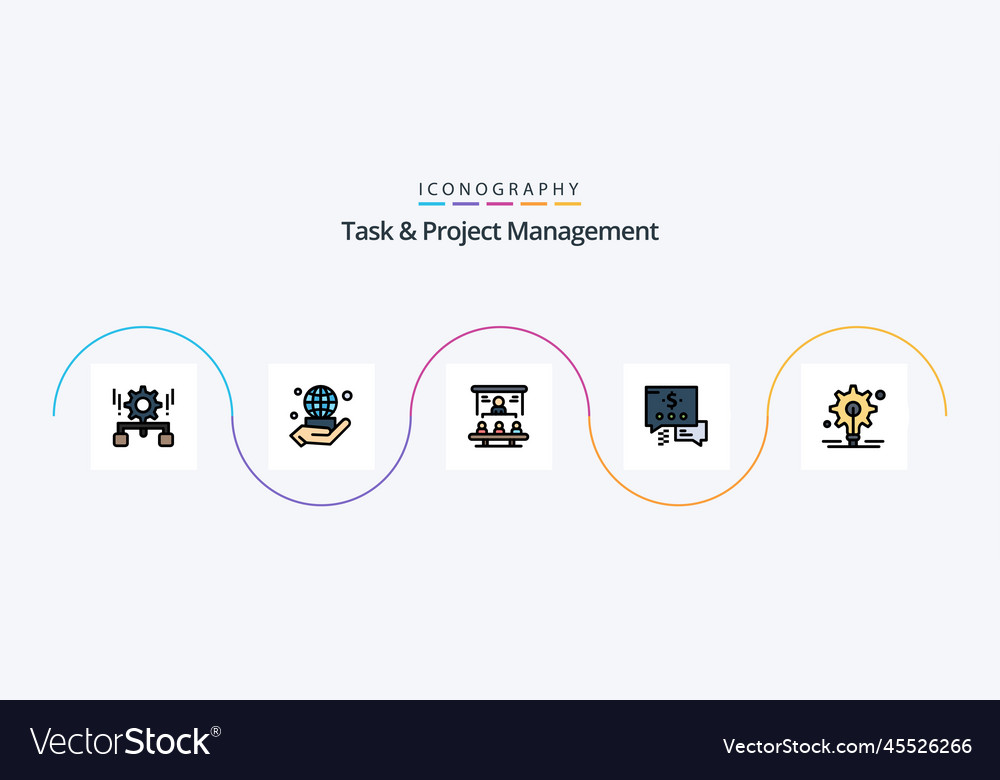 Task and project management line filled flat 5