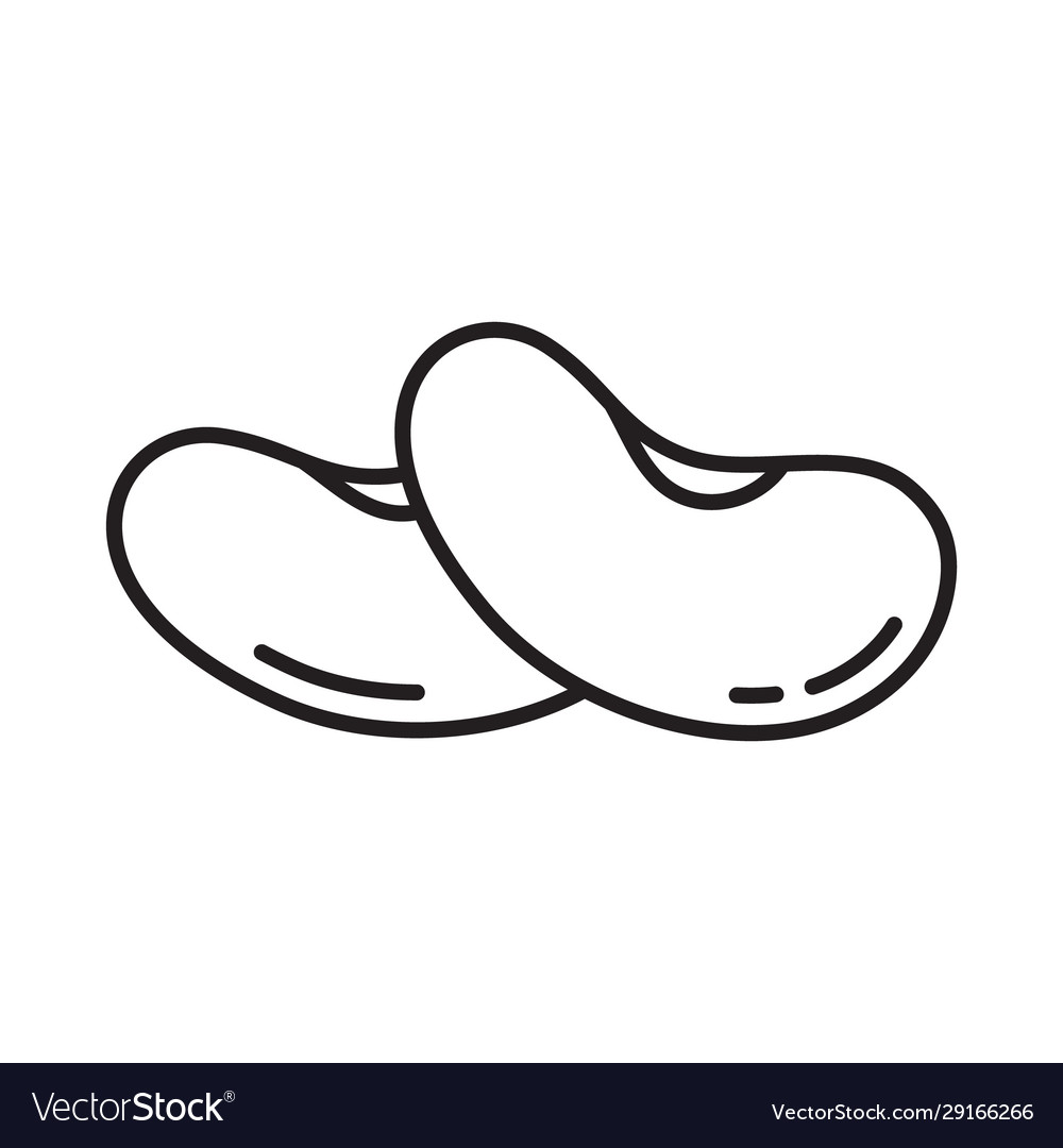 Two beans icon linear logo bean products Vector Image