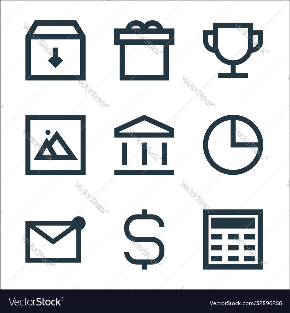 User interface line icons linear set quality vector image User interface line icons linear set quality