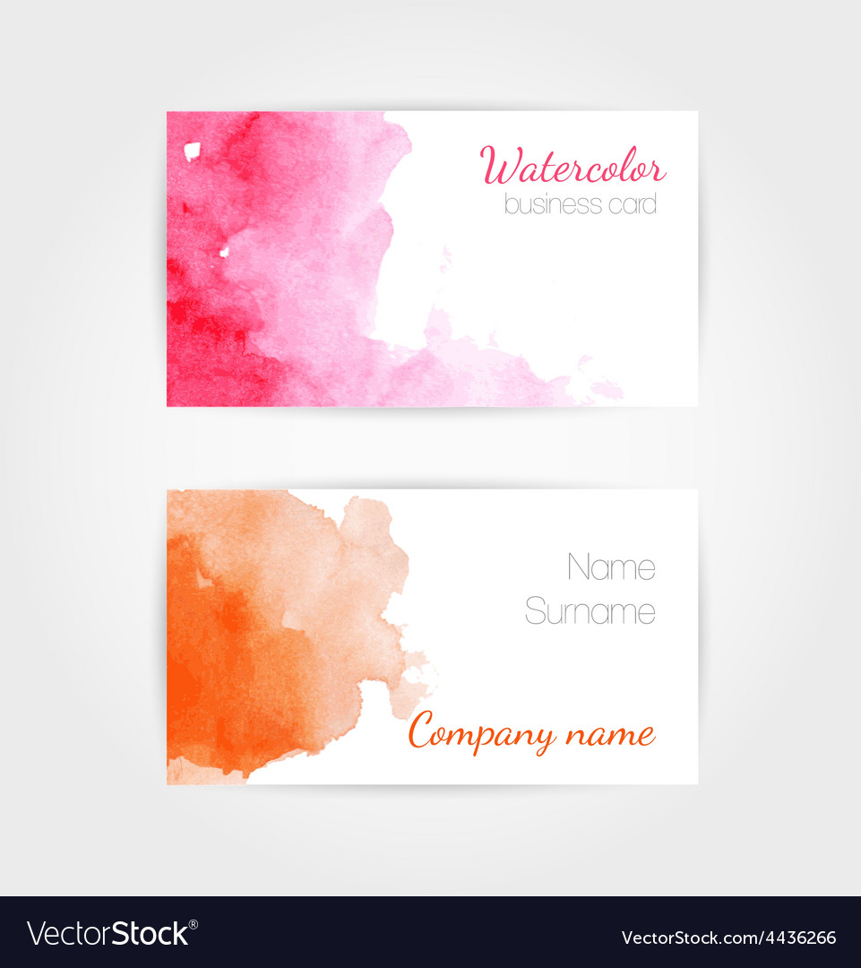 Watercolor Business Card Set