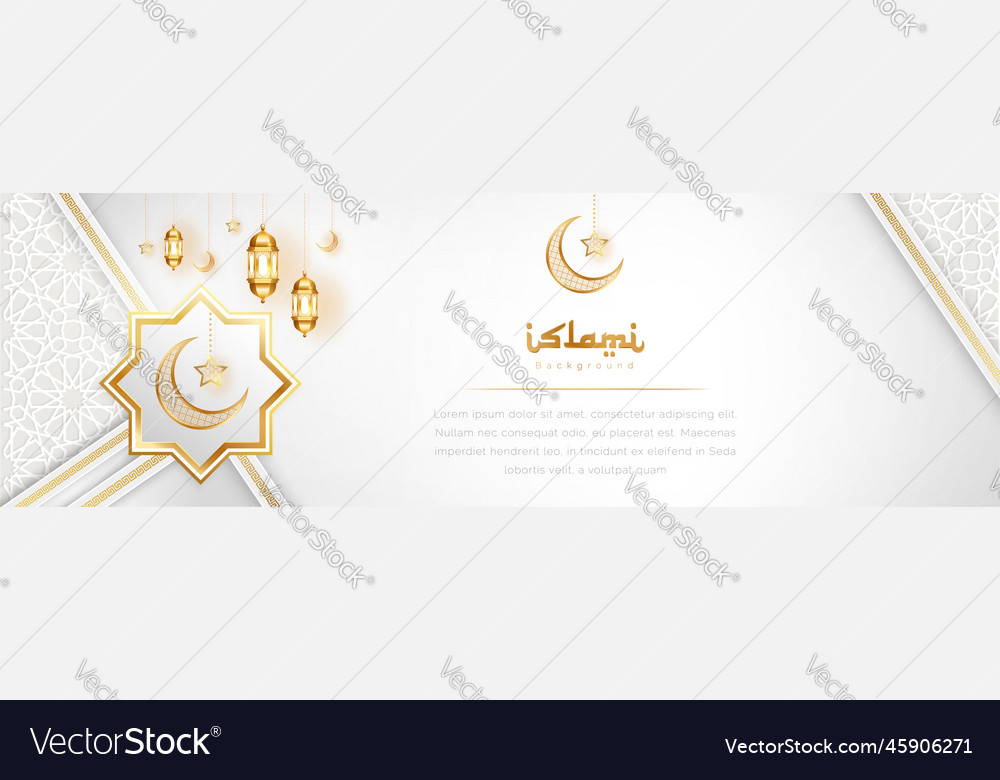 Arabic Islamic White And Golden Luxury Background Vector Image Arabic Islamic White And Golden Luxury Background Vector Image
