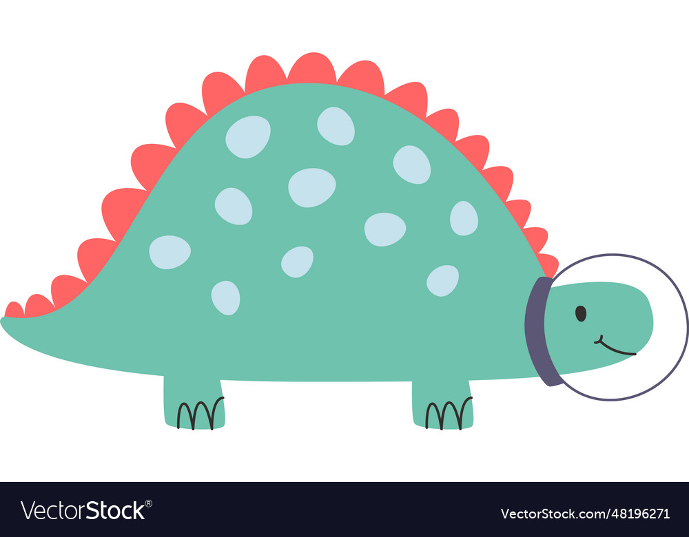 Childish dinosaur astronaut