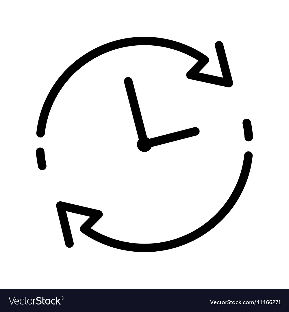 Clock icon black and white arrows