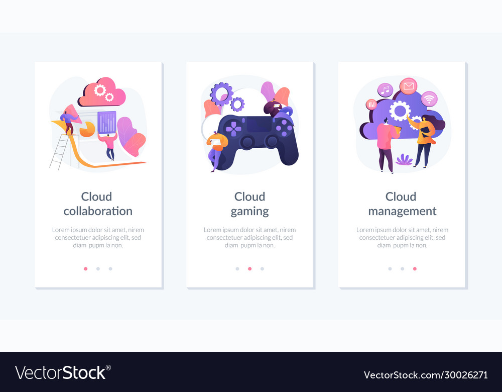 Cloud computing app interface template vector image Cloud computing app interface template