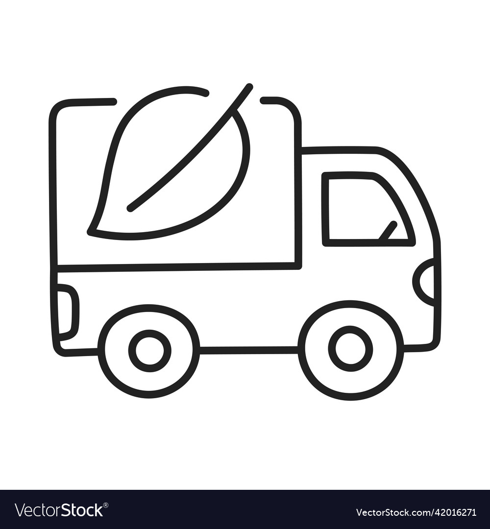 Electric cargo truck hand drawn ev doodle icon