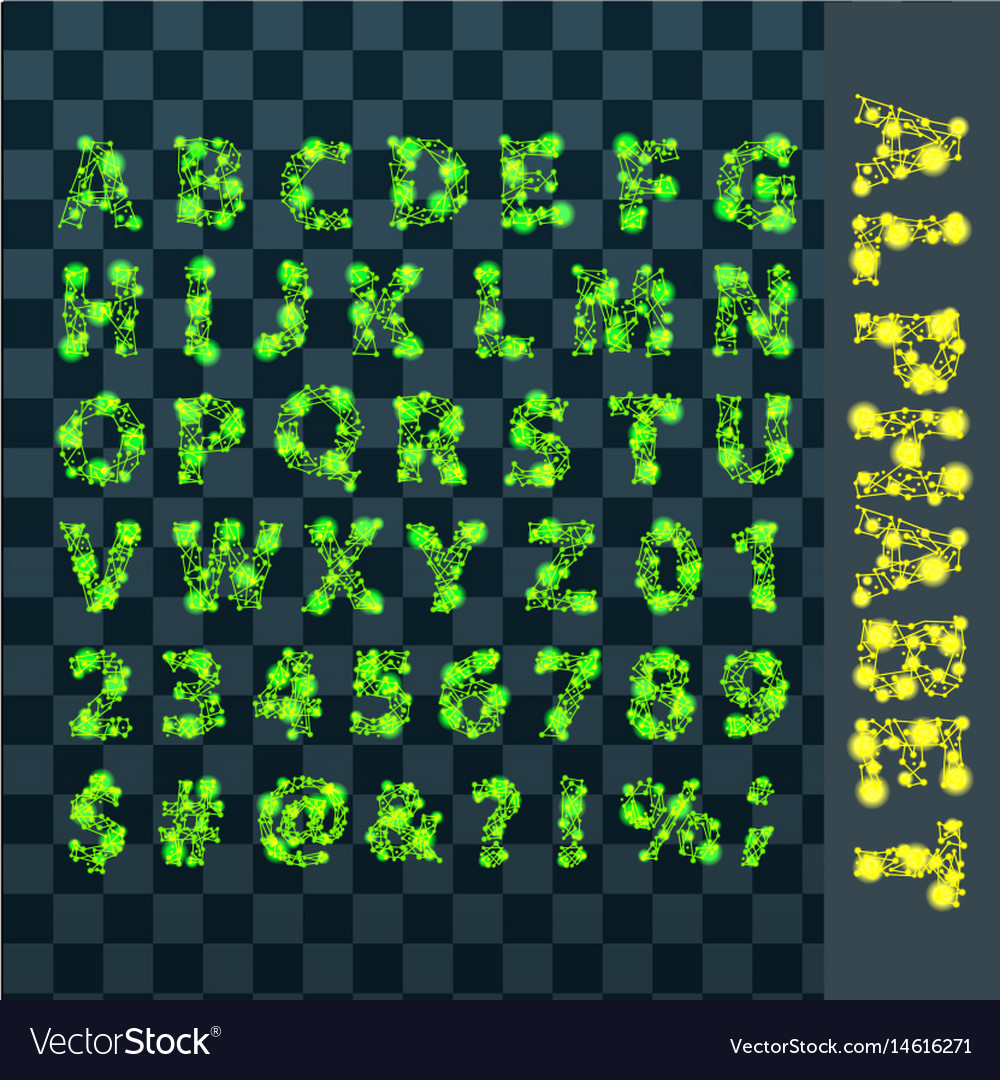 Font space alphabet typeface script with minimal