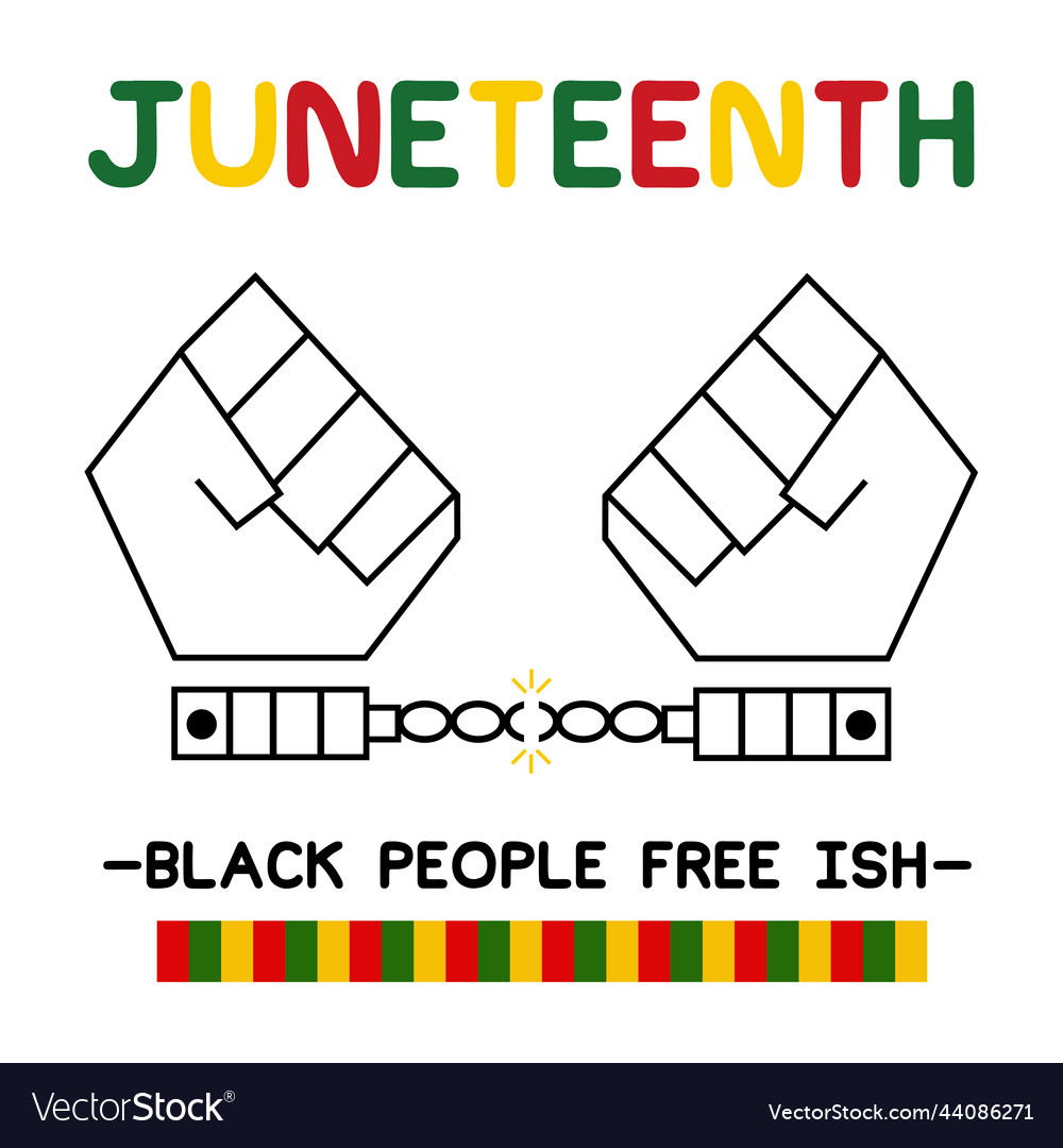 Hand and broken chain with three color vector image Hand and broken chain with three color
