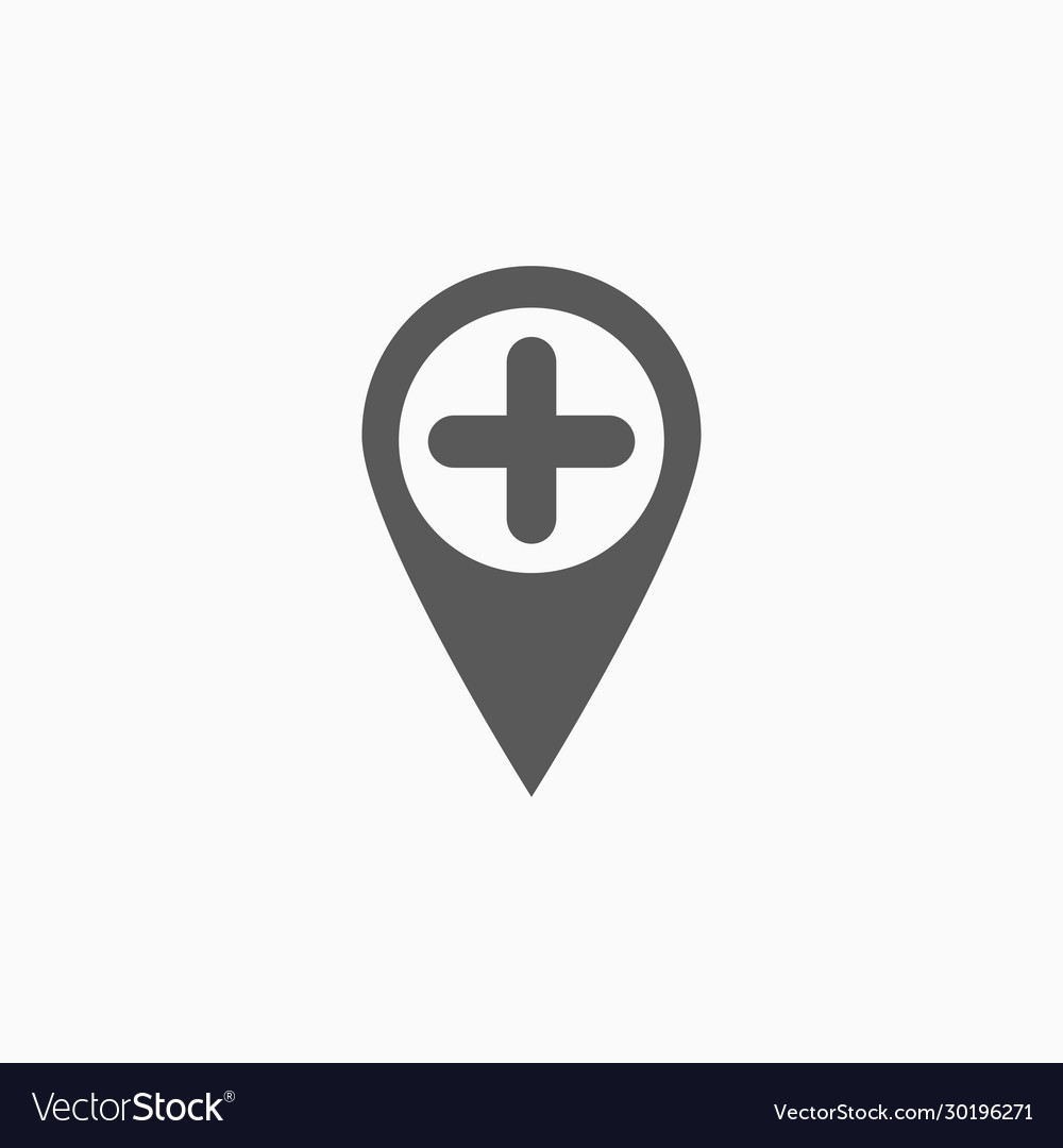 Hospital pin icon medical