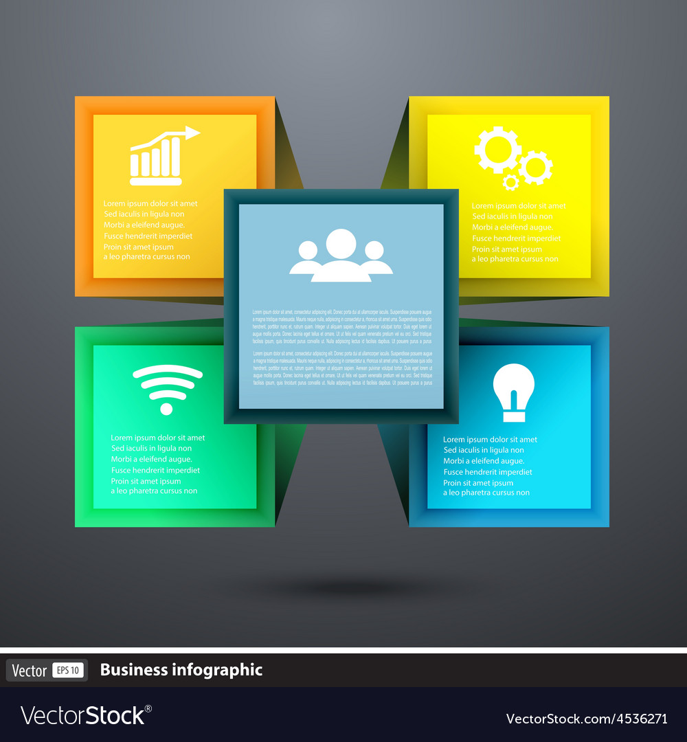 Infographics cube box for business concepts with i