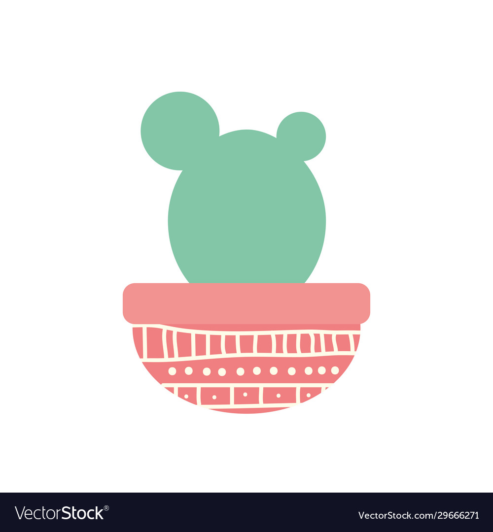 Isolated cactus inside pot block gradient style