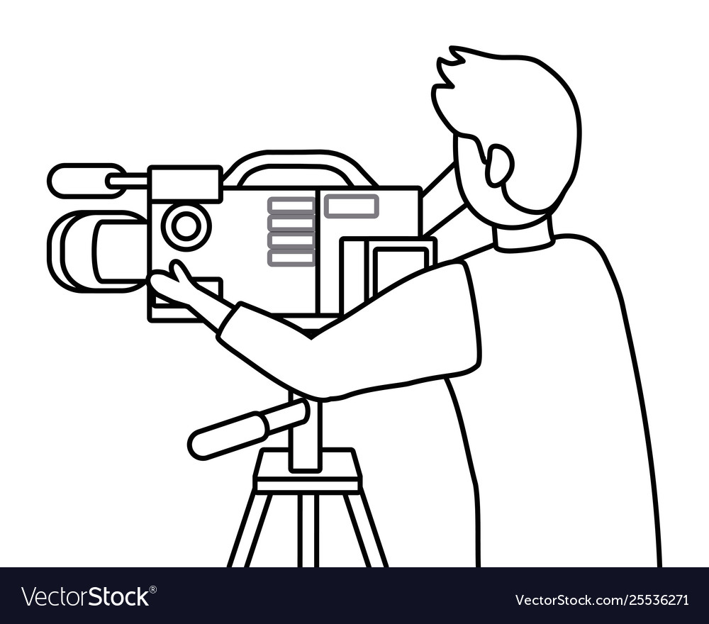 Man holding videocamera design Royalty Free Vector Image