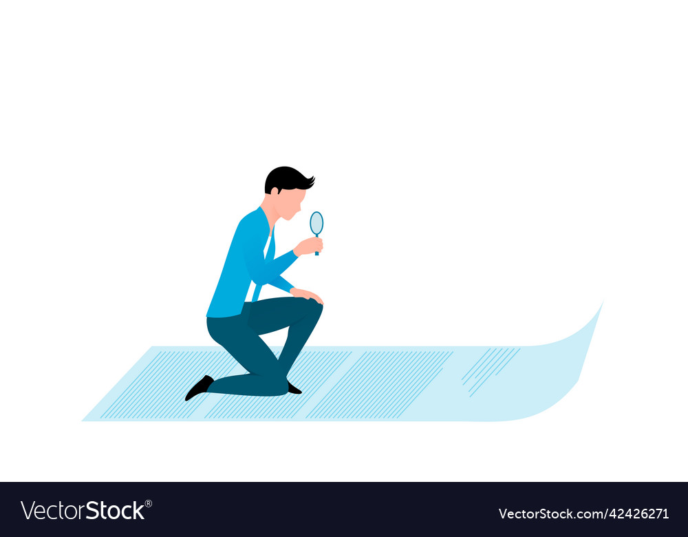 Man looking at a large sheet of paper