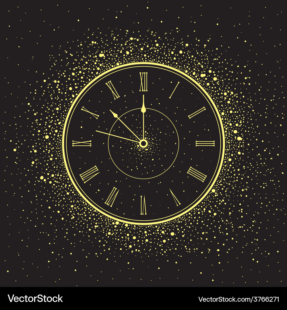 New year clock Royalty Free Vector Image - VectorStock