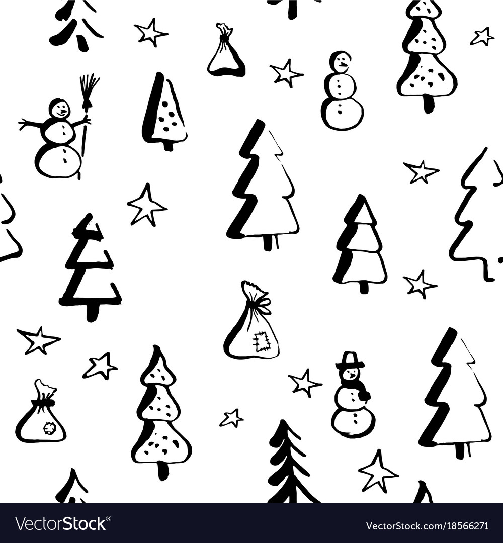 Scandinavian seamless pattern of christmas Vector Image