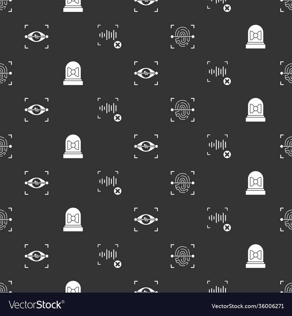 Set fingerprint motion sensor eye scan vector image Set fingerprint motion sensor eye scan