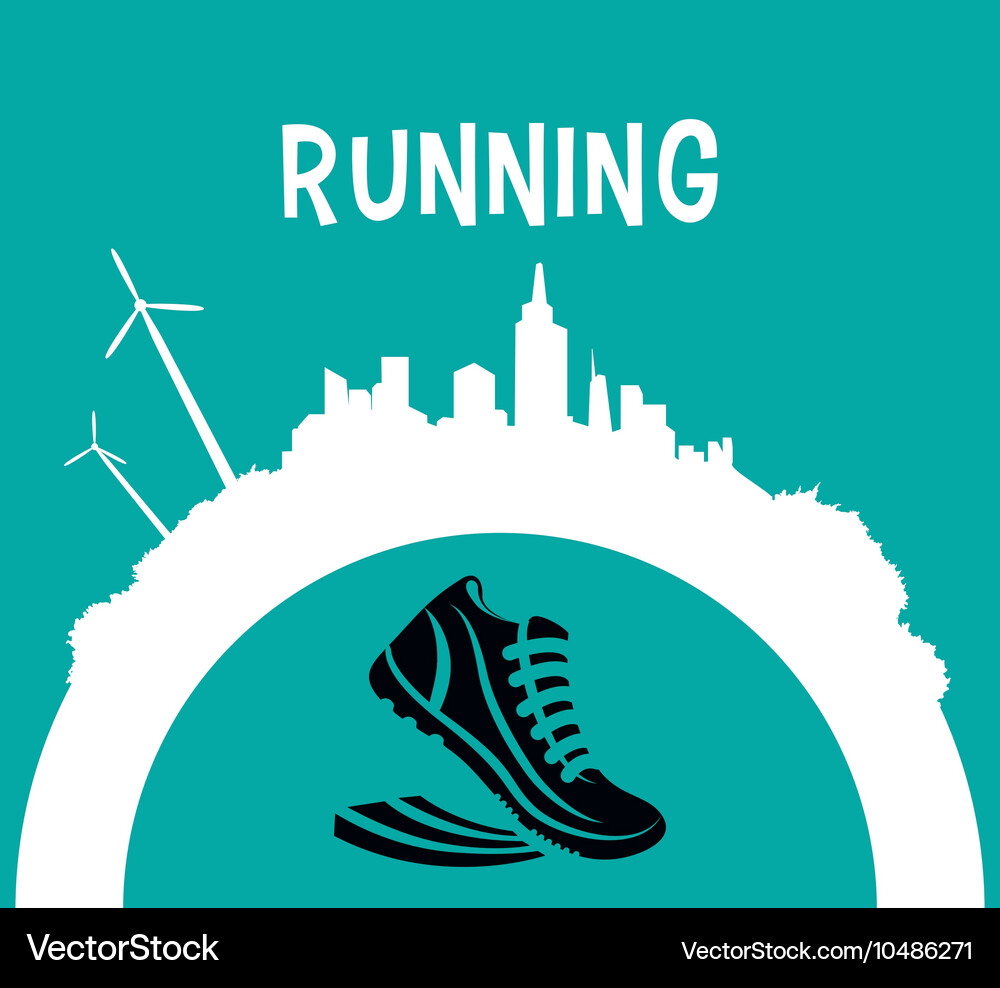 Shoes running city design Royalty Free Vector Image