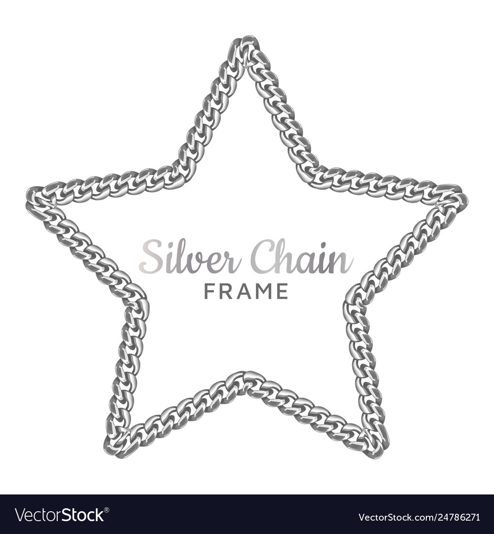 Silver chain star border frame