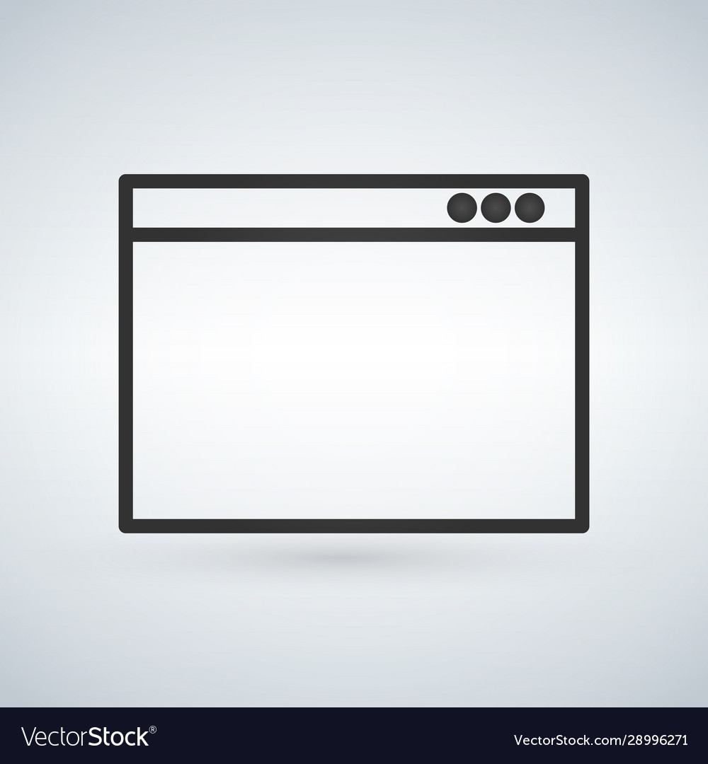 Simple browser window on modern background flat