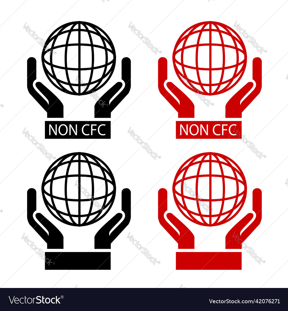 Simple set 4 sign non cfc isolated on white vector image Simple set 4 sign non cfc isolated on white