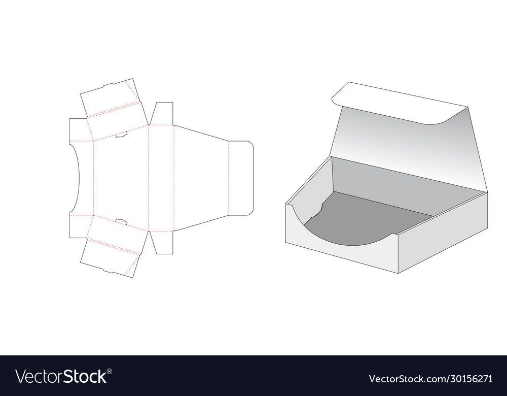 Trapezoid shaped packaging box gift box die cut Vector Image