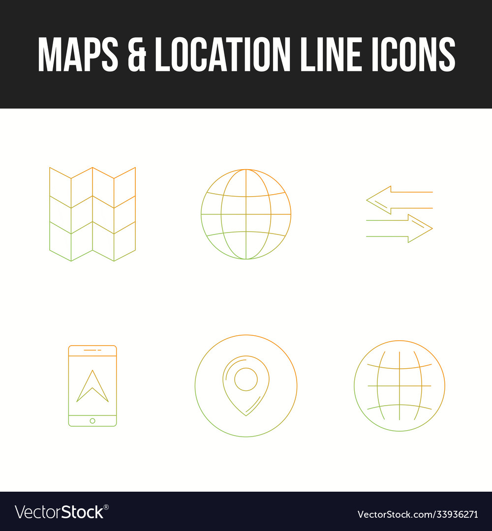 Unique set maps location 6 line icons