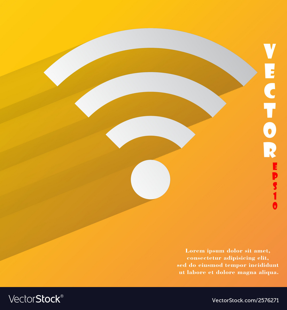 Wi-fi flat modern web button with long shadow