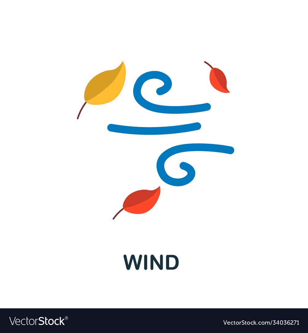 Wind icon simple element from autumn collection vector image Wind icon simple element from autumn collection