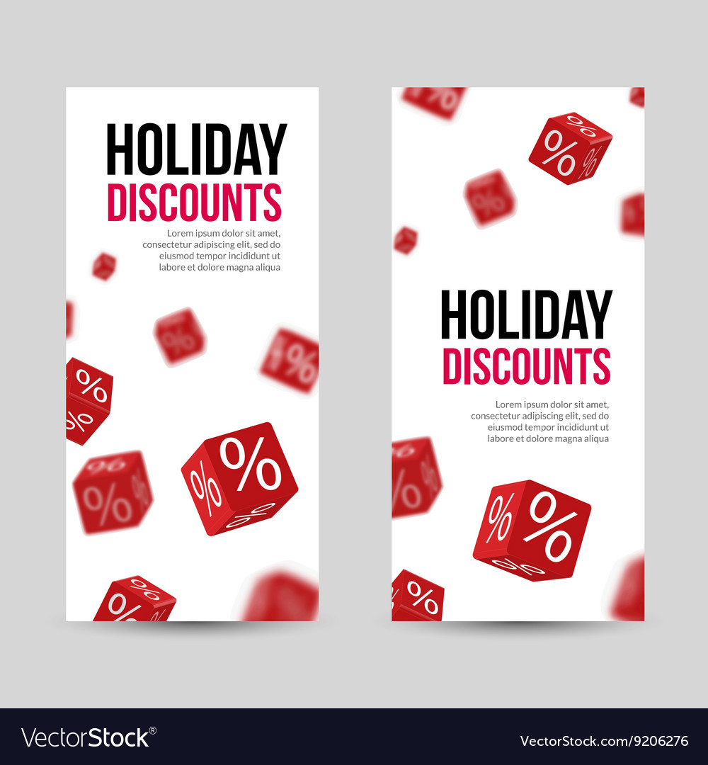 3d discount holiday sale red box banners