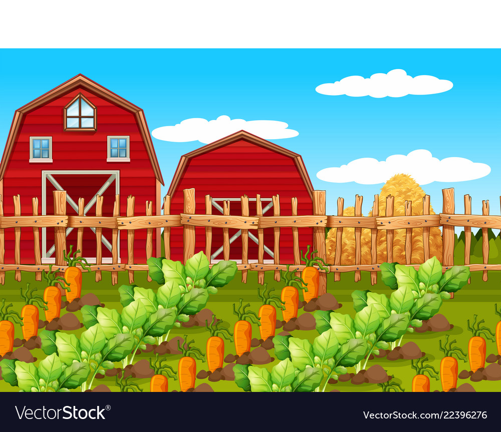 A rural farm landscape