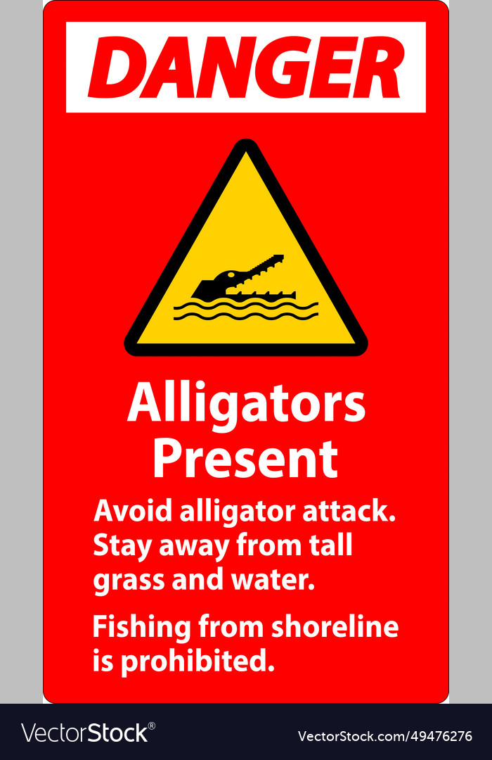 Alligator warning sign danger - alligators Vector Image