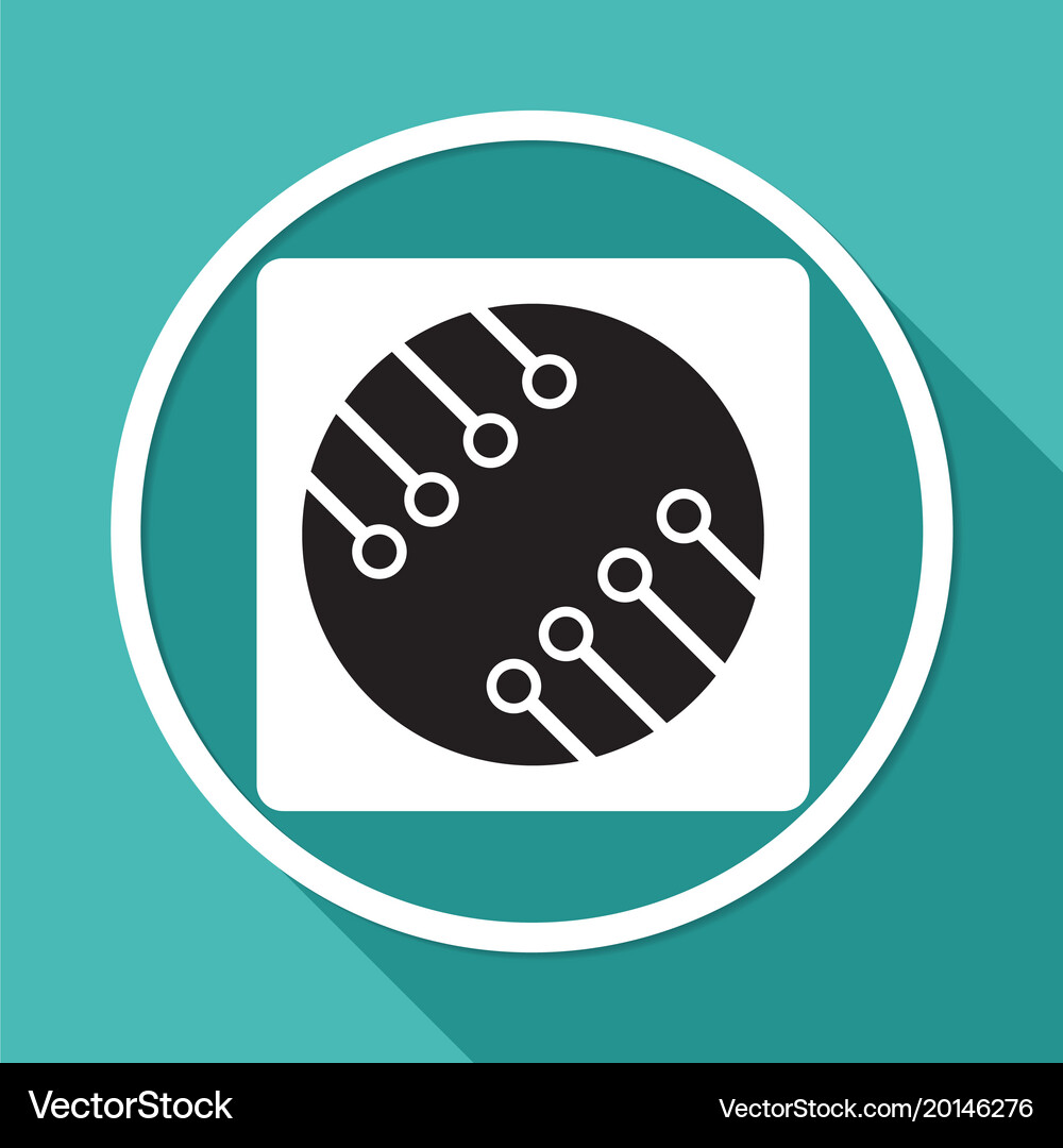 Circuit board technology icon Royalty Free Vector Image