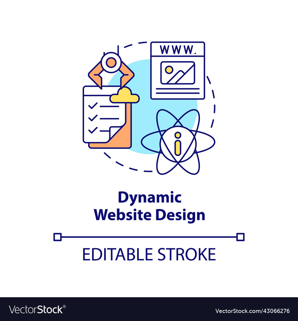 Dynamic website design concept icon vector image Dynamic website design concept icon