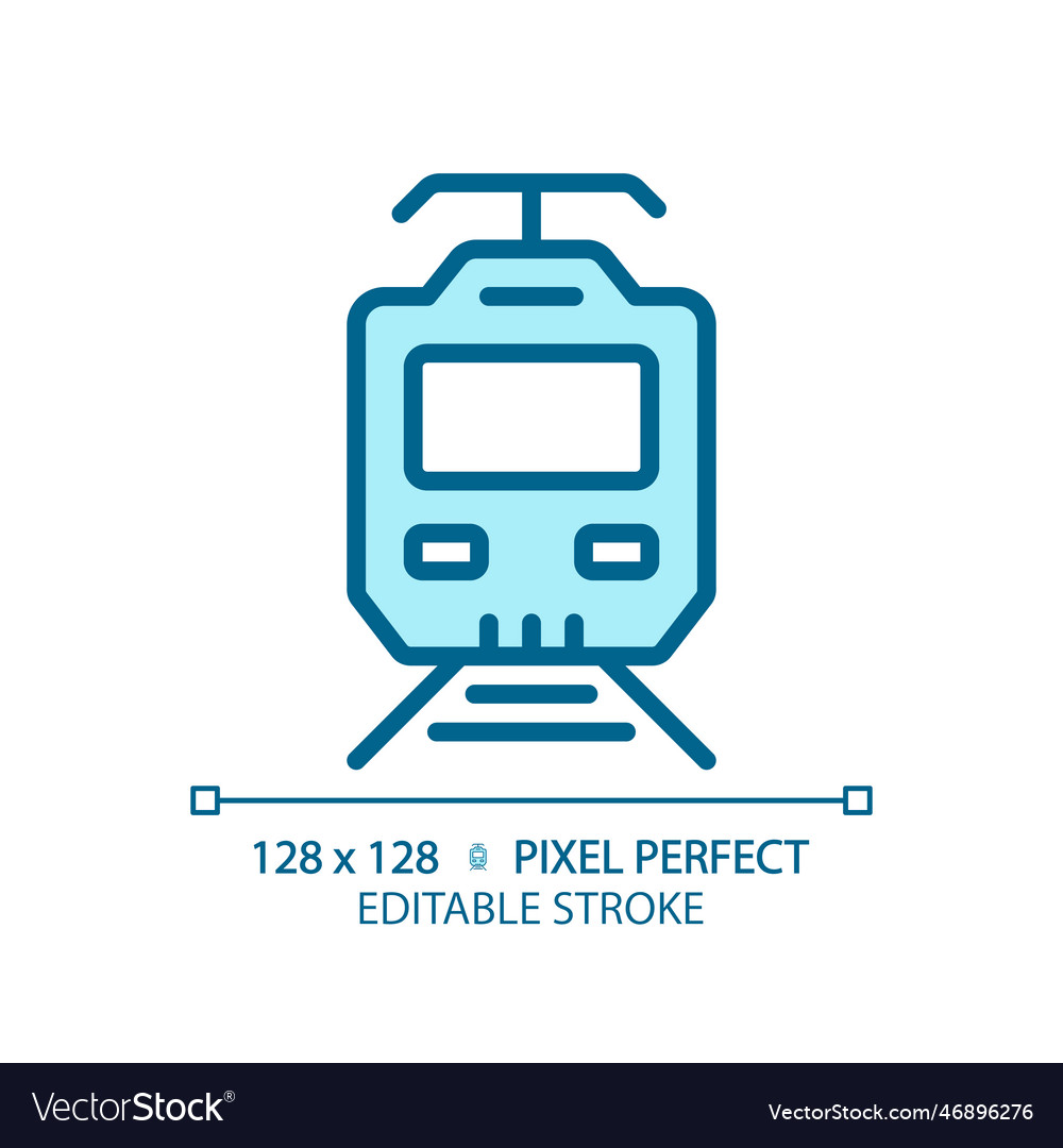 Electric train pixel perfect blue rgb color icon