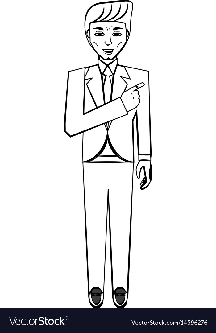 Elegant man cartoon Royalty Free Vector Image - VectorStock