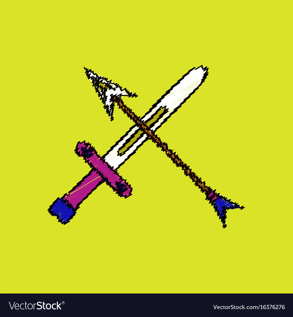 Flat shading style icon sword and arrow