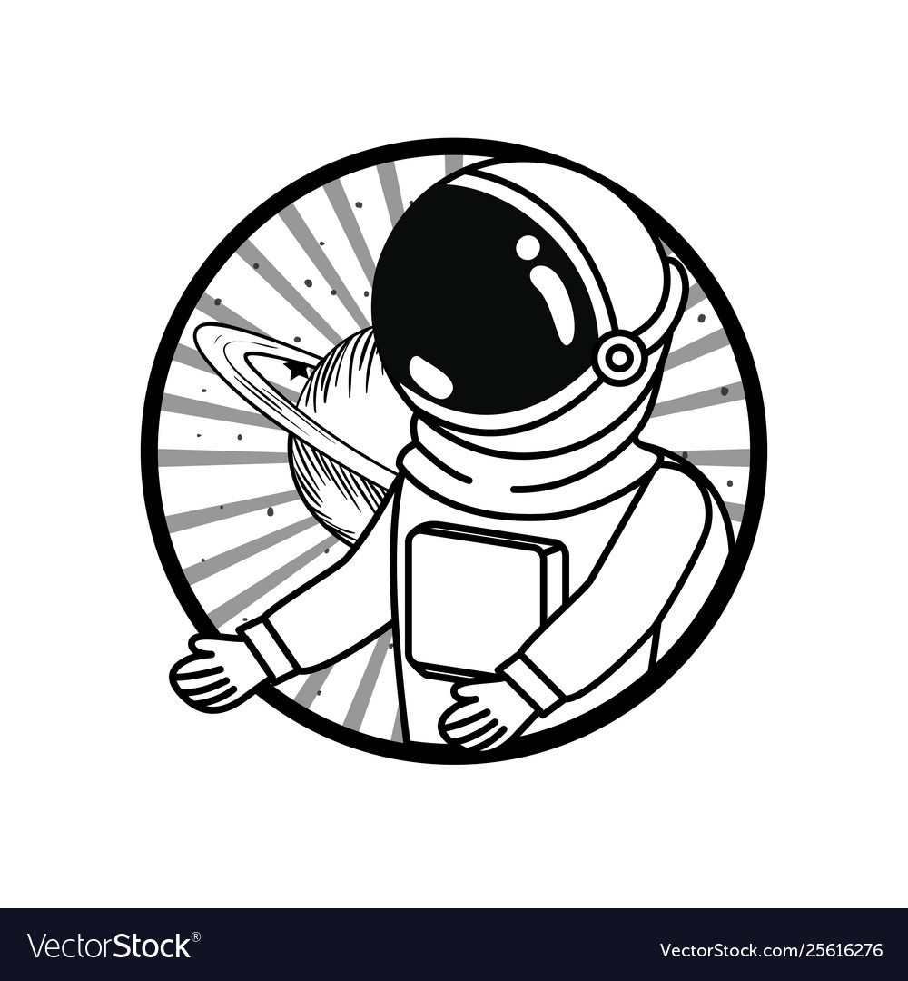 Frame with astronaut spacesuit in white vector image Frame with astronaut spacesuit in white