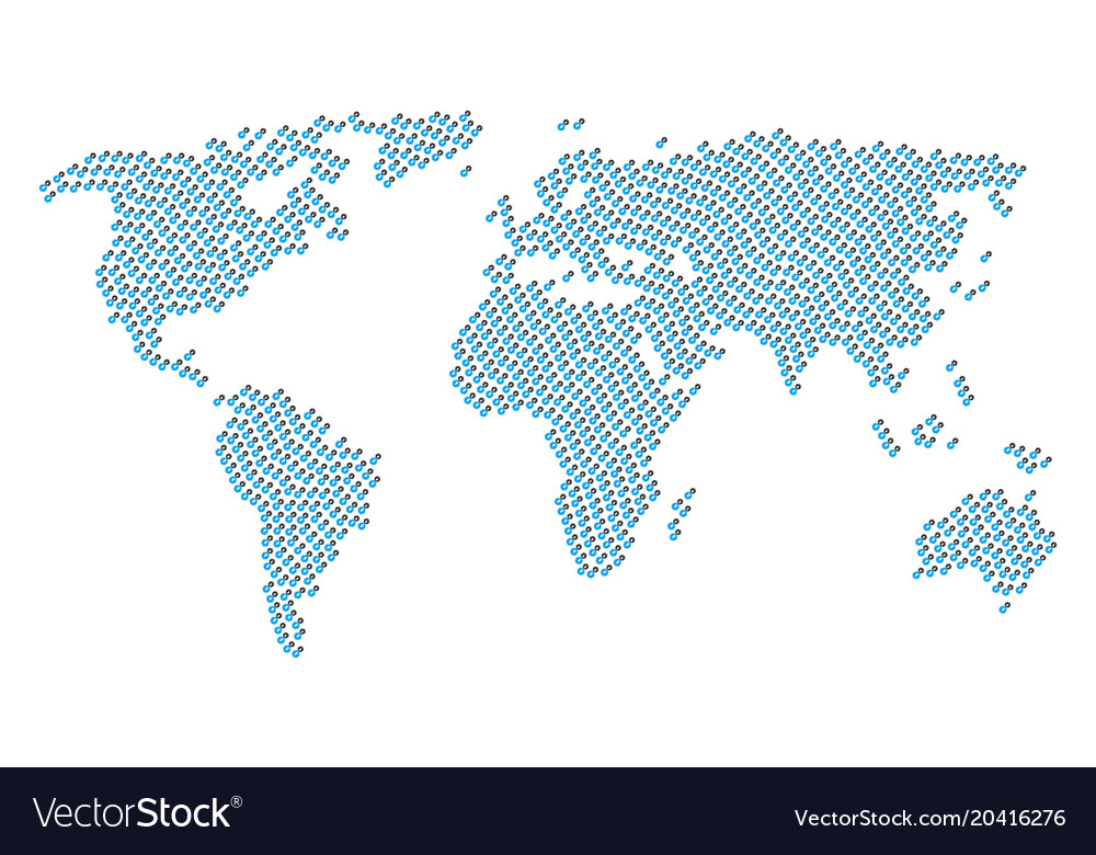 Global map mosaic of integration icons