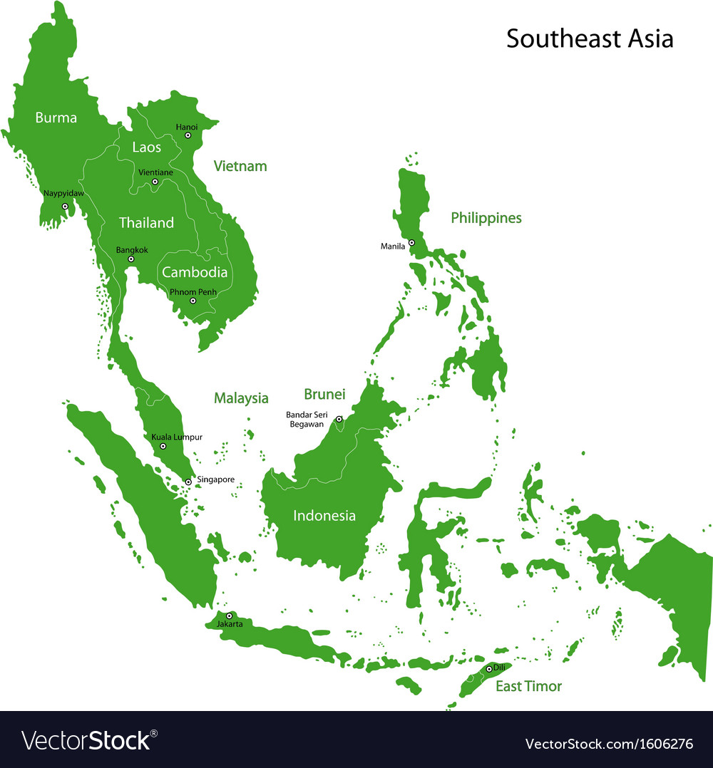 Green southeastern asia Royalty Free Vector Image