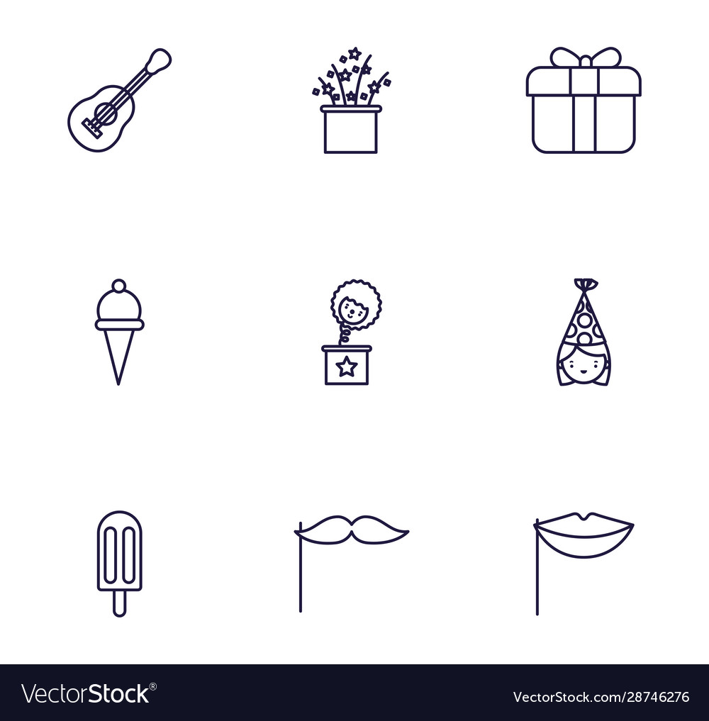 Isolated party icon set design