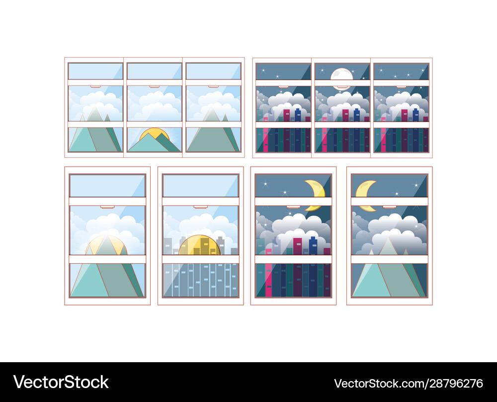 Isolated windows set design Royalty Free Vector Image